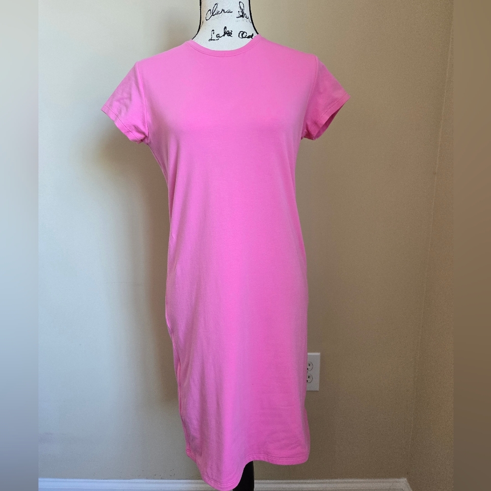 ATM Anthony Thomas Melillo Dress Womens L Pink Jersey Minimalist